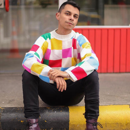 Sweater Rainbow chess hombre