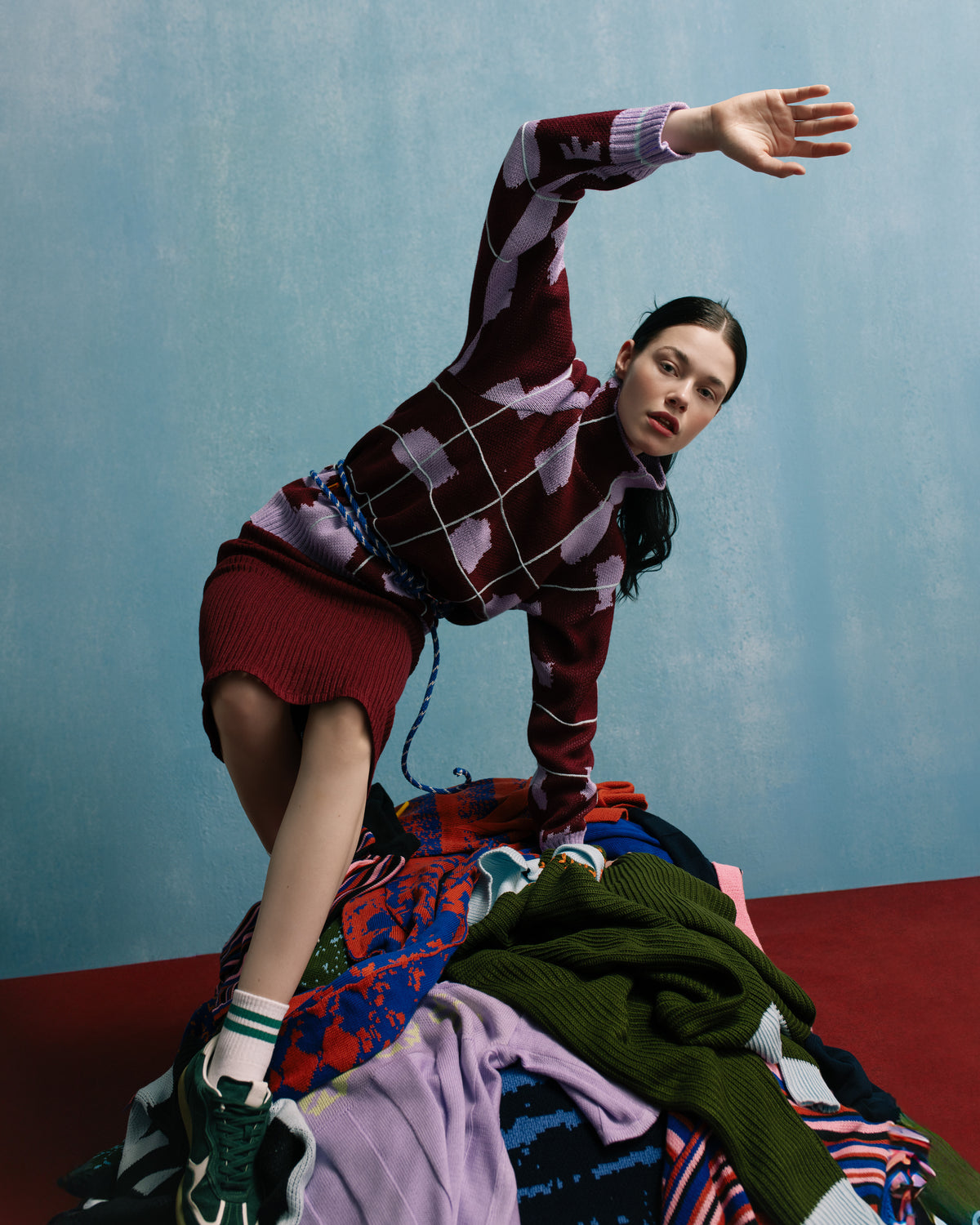 Saco tartan Lila