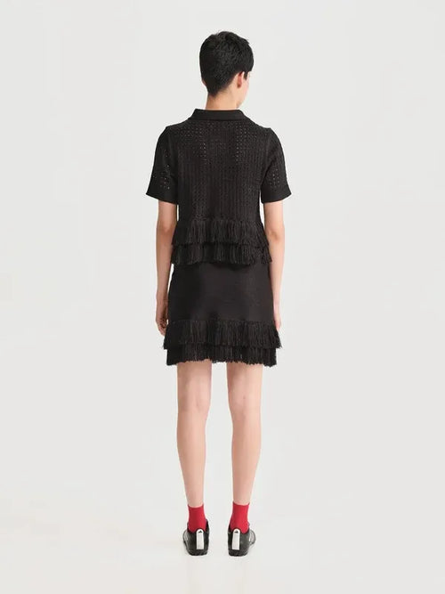 Blusa Juju Negra de espalda