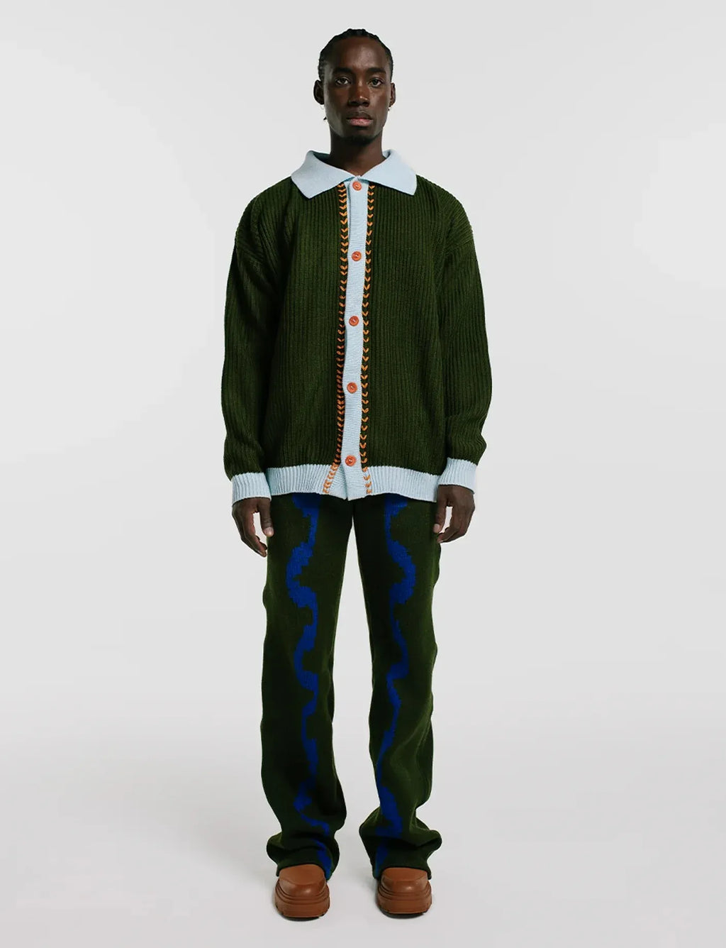 Cardigan Polo Rib foto de frente