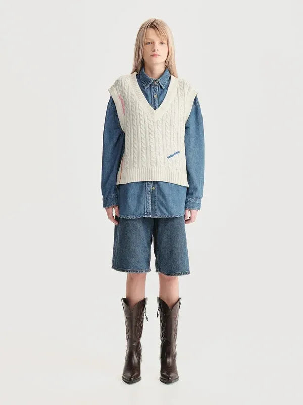 Chaleco Scratch Blanco Mujer de frente