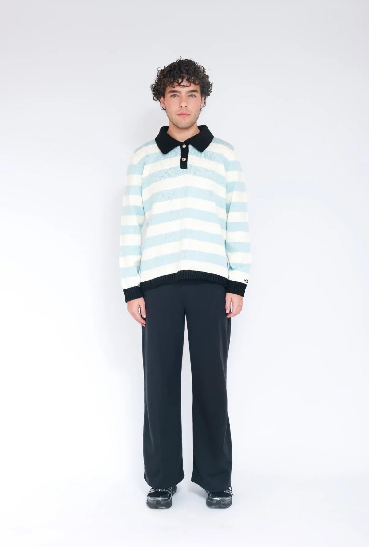 Polo Rayas Combinado Albiceleste Hombre foto de frente