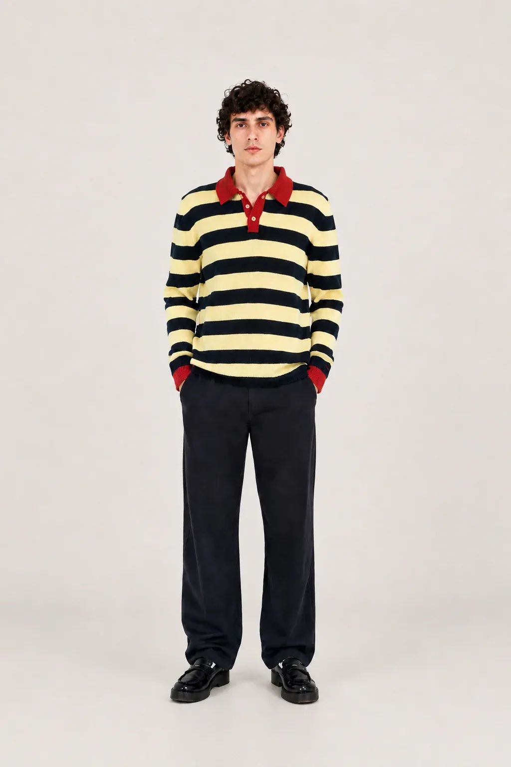 Polo Rayas tricolor Hombre foto de frente
