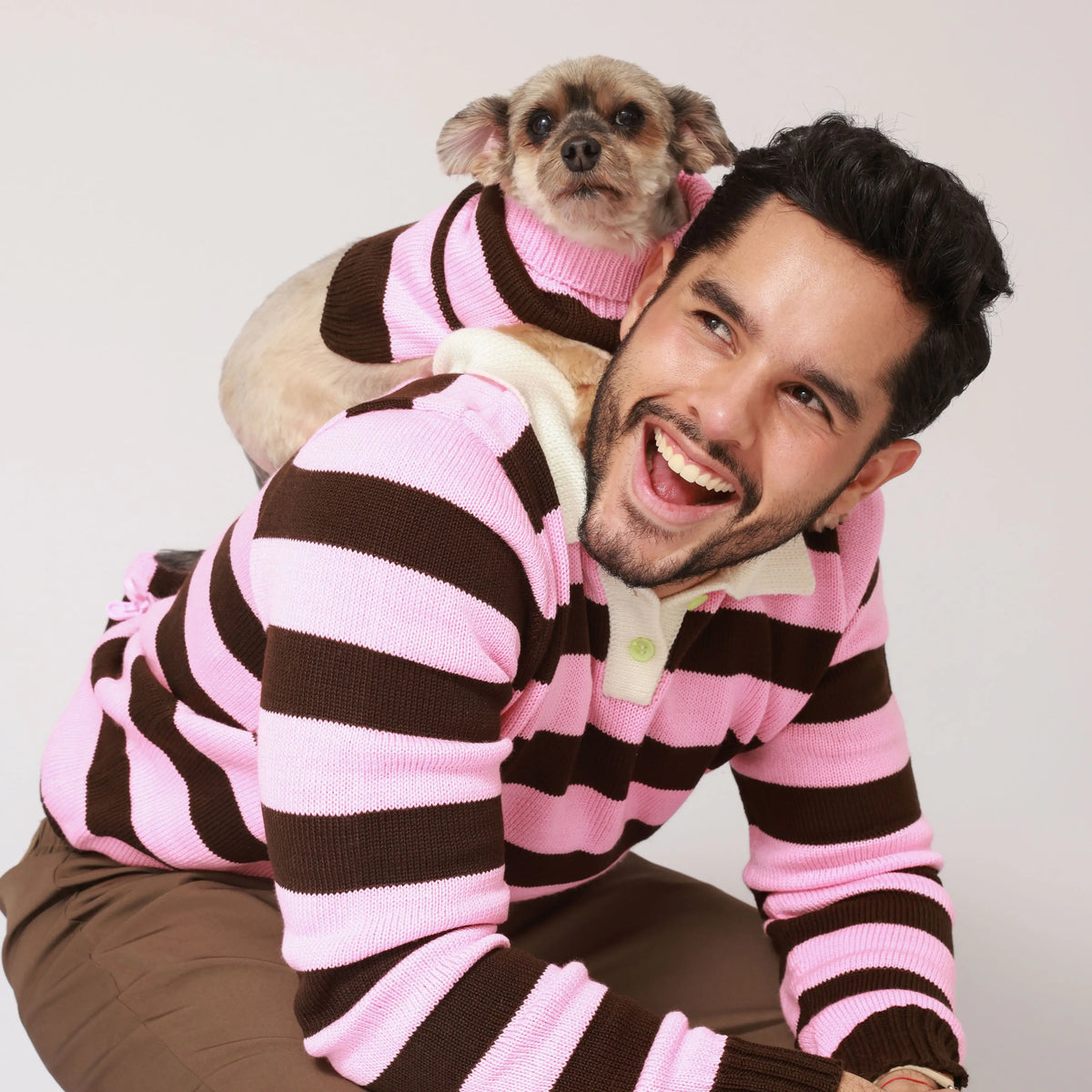Sweater Rayas Rosado y Café Pets
