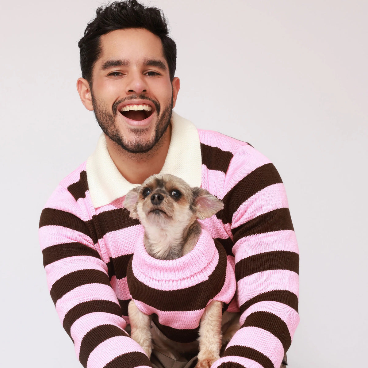 Sweater Rayas Rosado y Café Pets