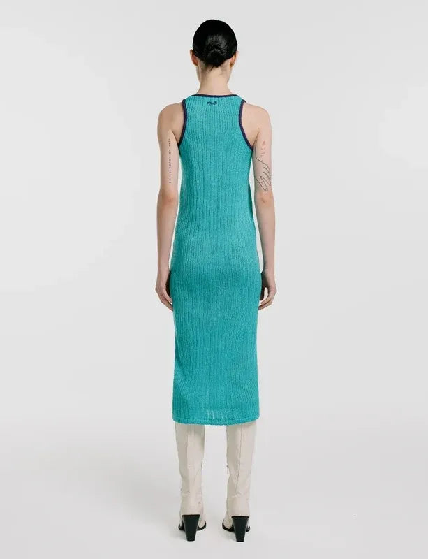 Vestido Midi Amarillo de espalda