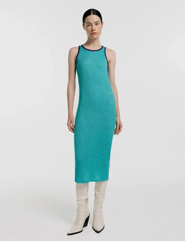 Vestido Midi Amarillo de frente