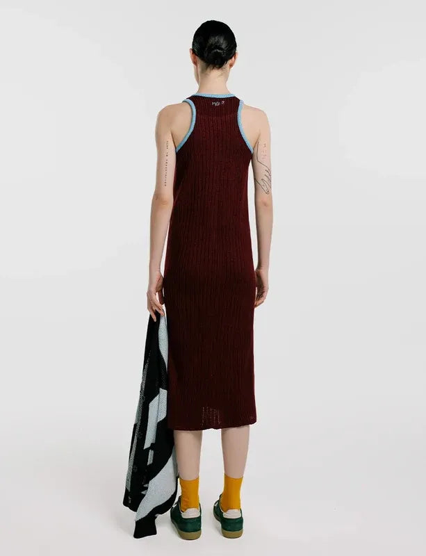 Vestido Midi Vino de espalada