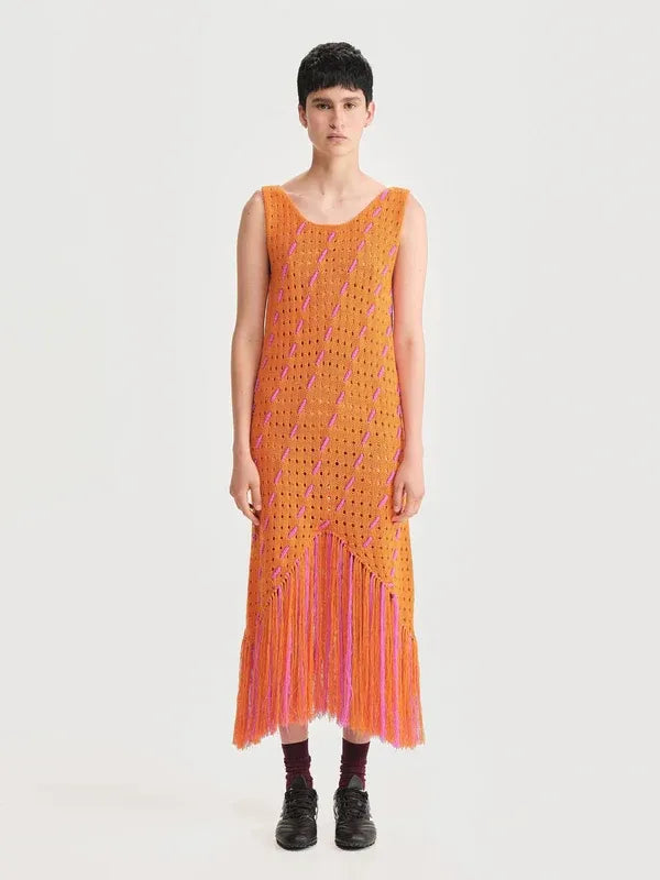Vestido Vacaciones Naranja foto de frente