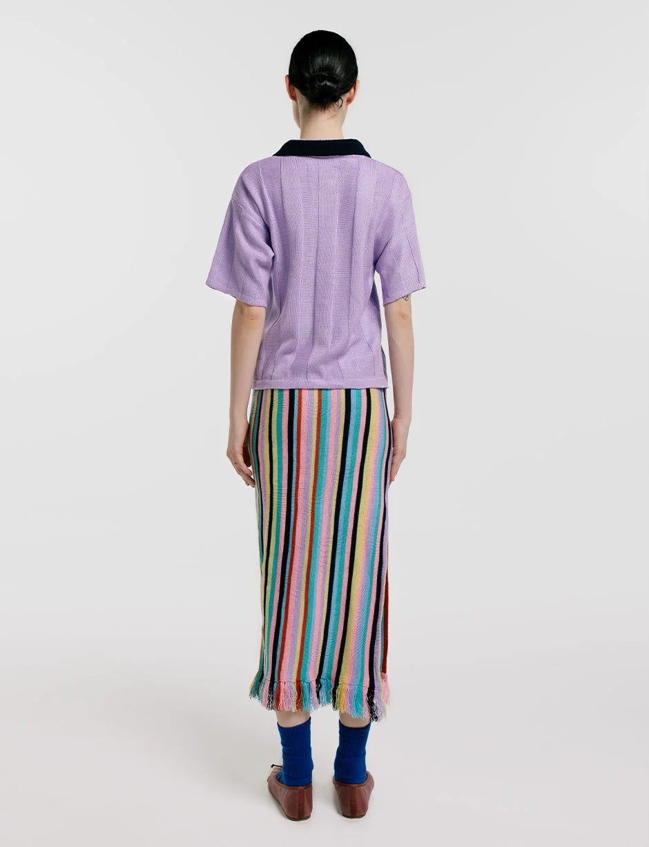 Camiseta asteriscos lila Mujer