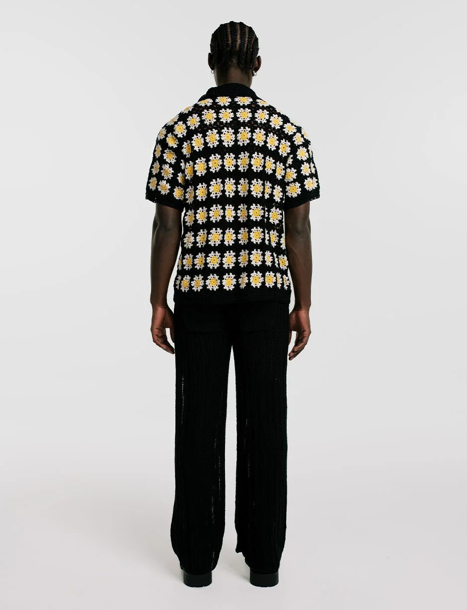 Guayabera Flores Crochet Hombre