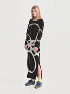 Vestido Largo Nudo Negro