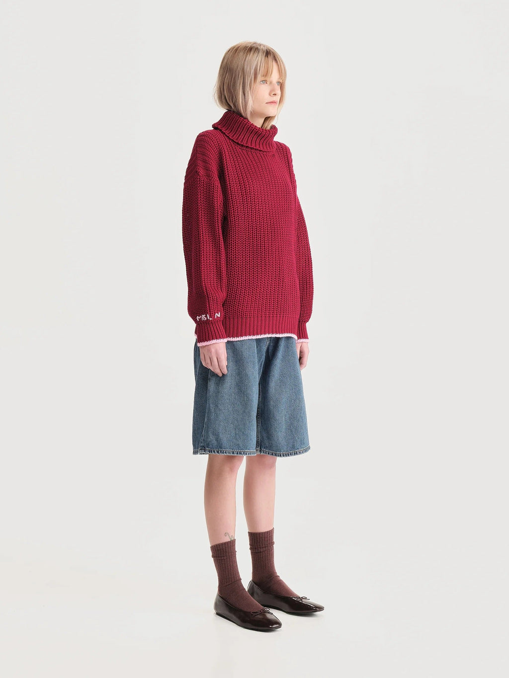 Saco Cuello Tortuga Inglés Rojo/rosado Mujer