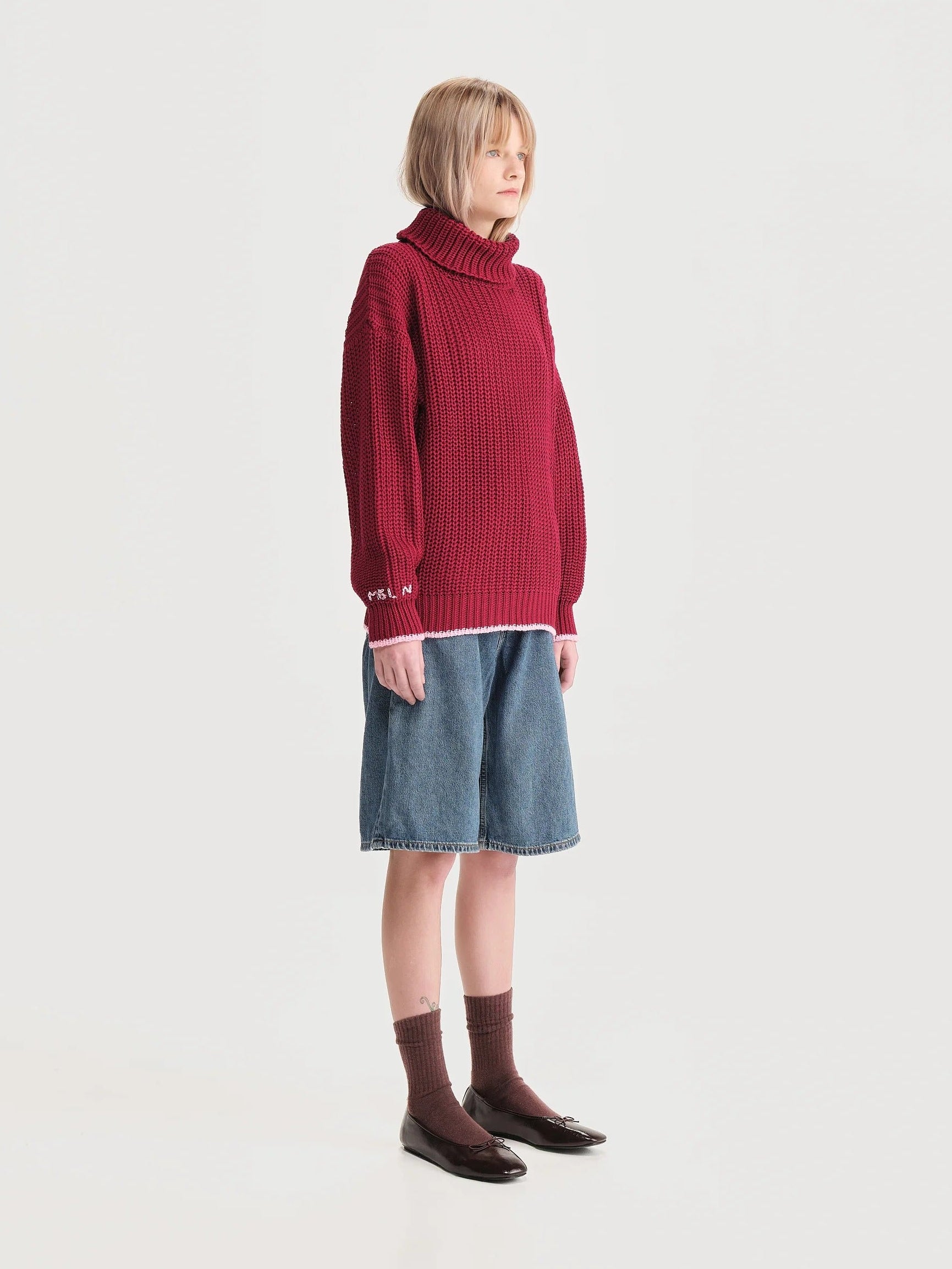 Saco Cuello Tortuga Inglés Rojo/rosado Mujer