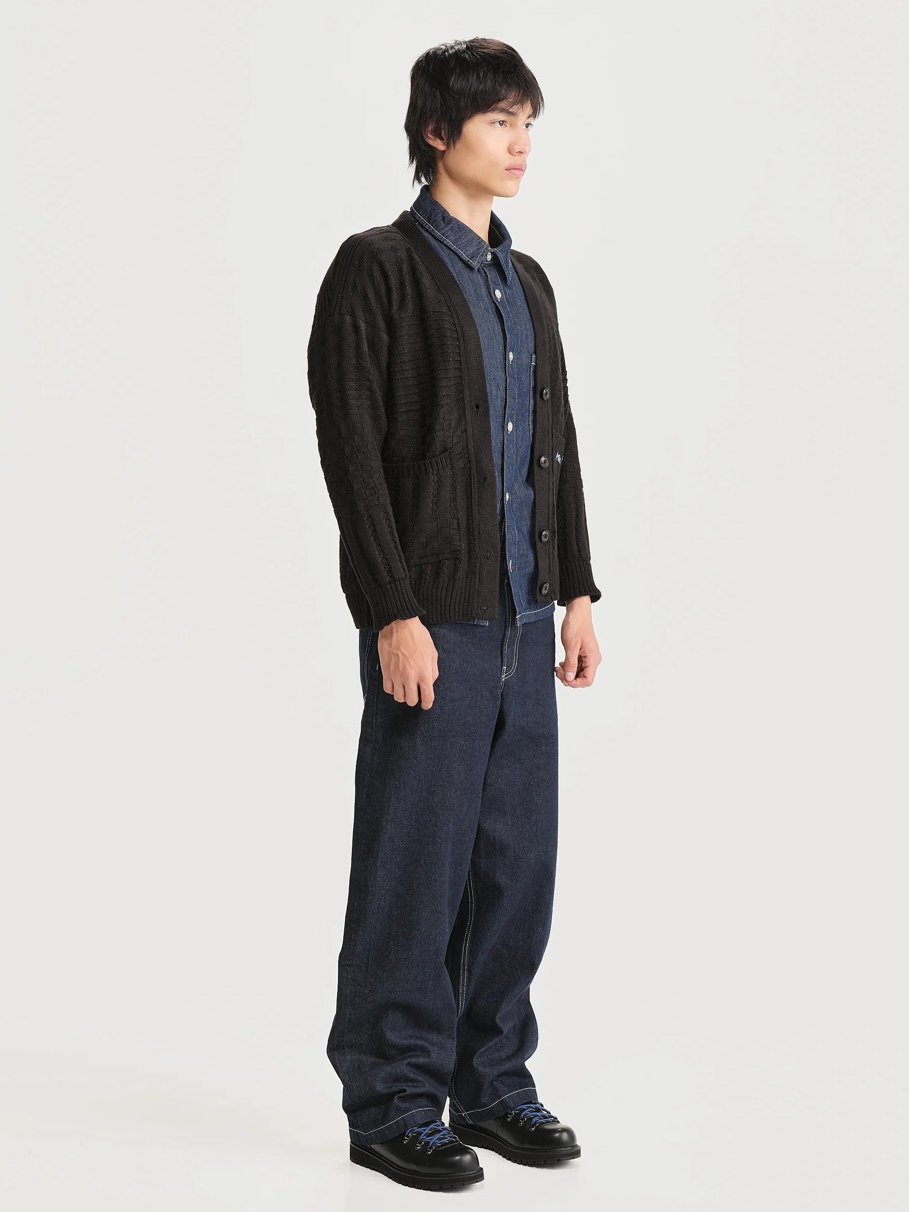 Cardigan Archivo Negro Hombre
