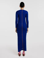 Vestido Largo Rib Azul