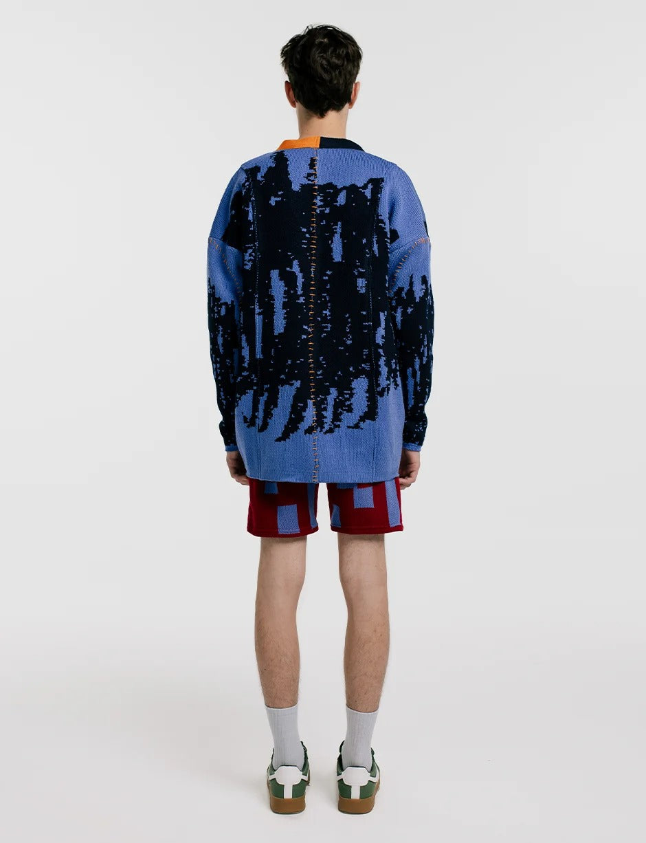 Cardigan fragmentado rayón hombre