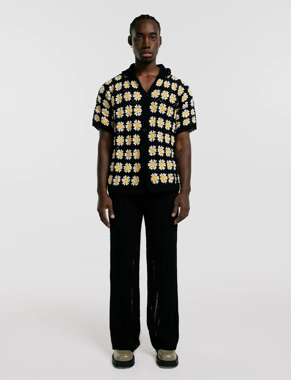 Guayabera Flores Crochet Hombre