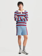 Polo Rayas Combinado Rojo Azul Hombre