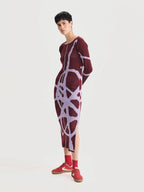 Vestido Largo Nudo Vinotinto