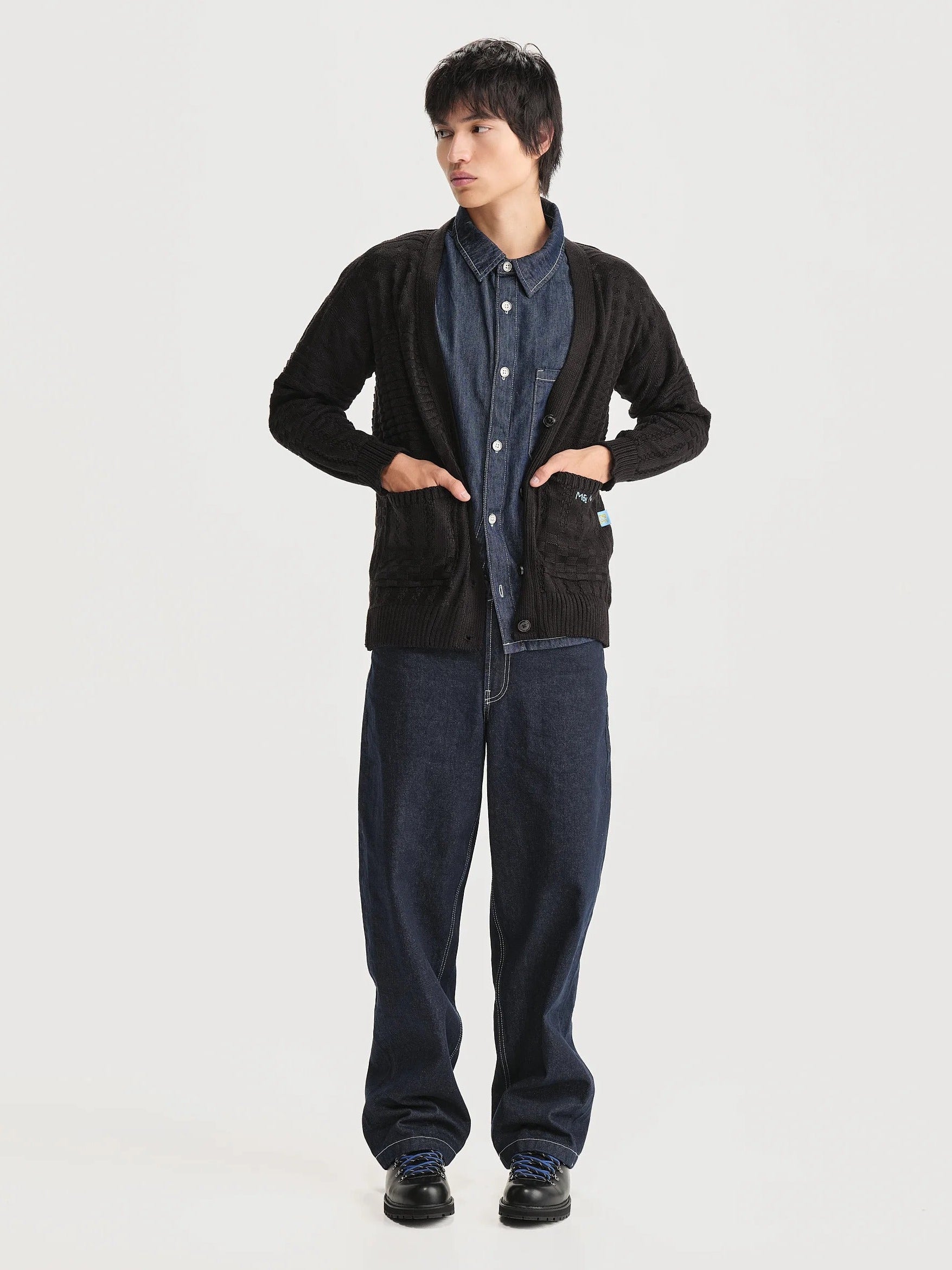 Cardigan Archivo Negro Hombre