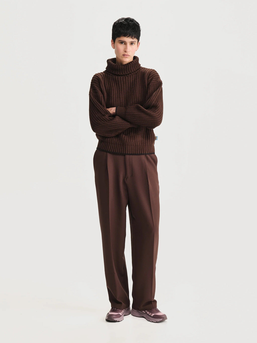 Saco Cuello Tortuga Ingles Marron Mujer