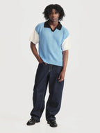 Camiseta Polo Boliche Azul Hombre