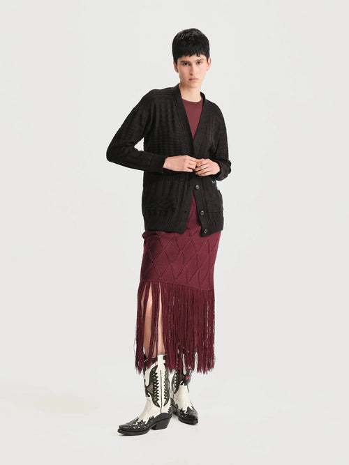 Cardigan Archivo Negro Mujer