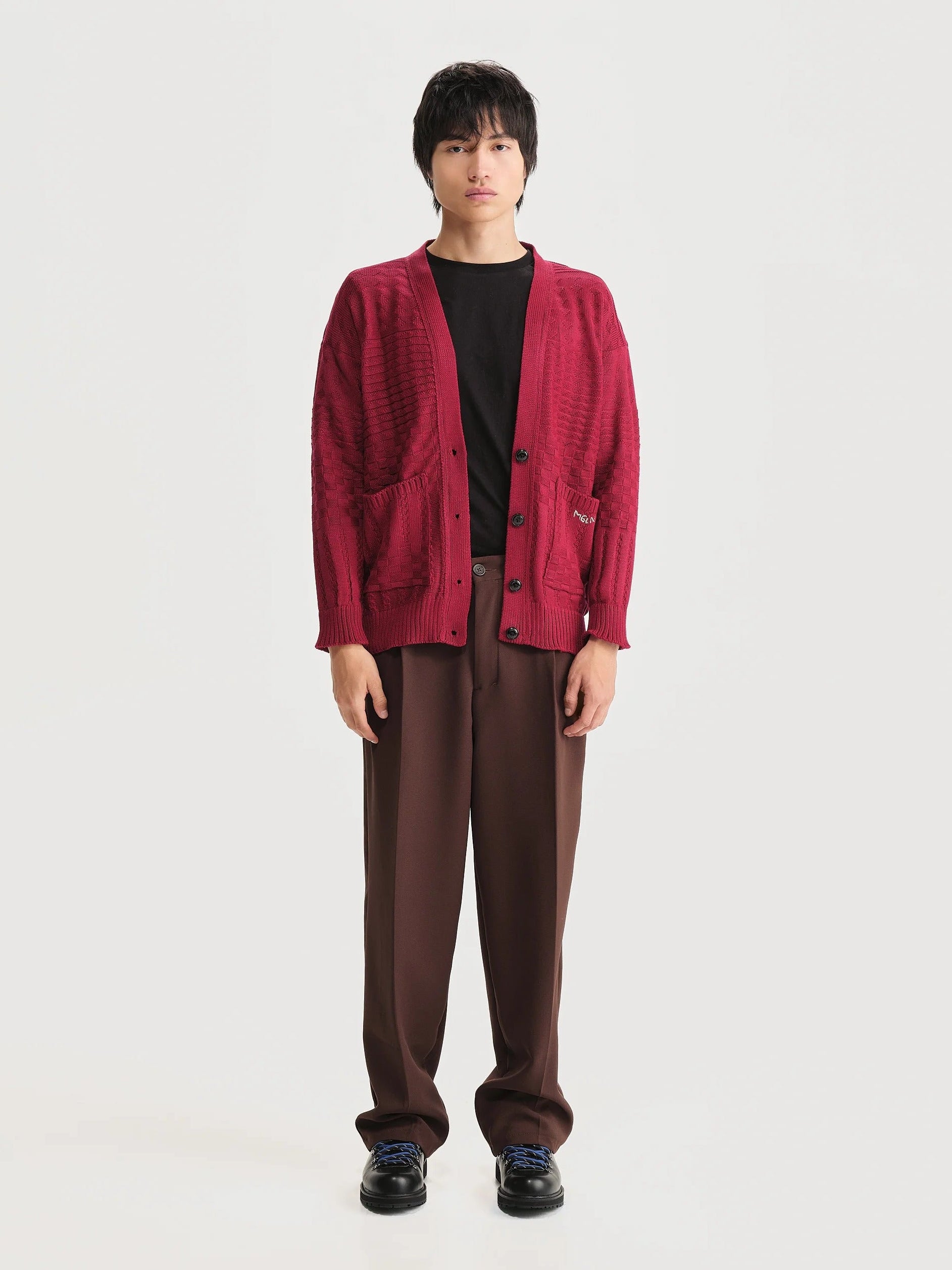 Cardigan Archivo Rojo Hombre