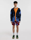 Cardigan fragmentado rayón hombre