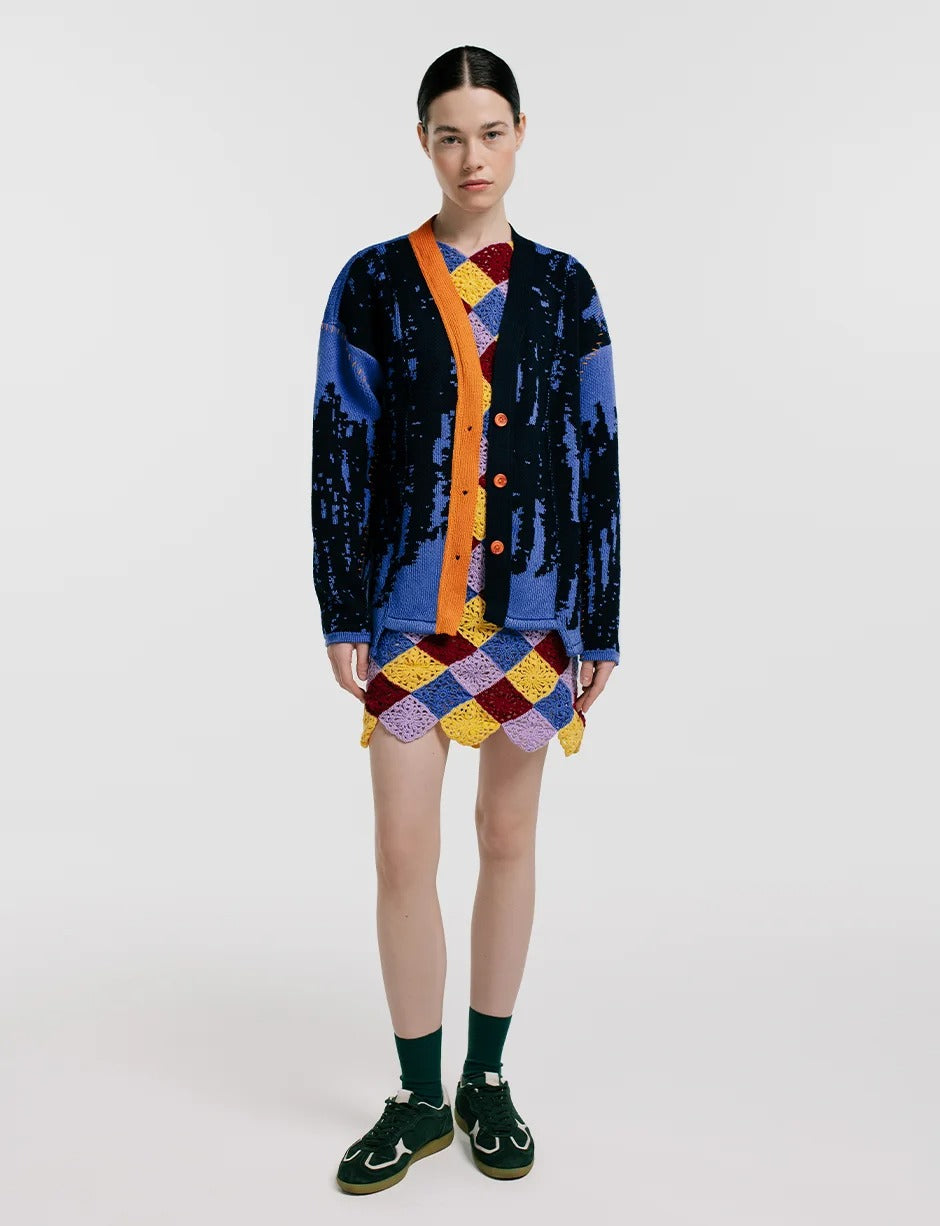 Cardigan fragmentado rayón mujer