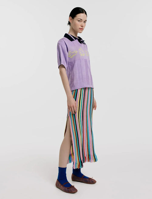 Camiseta asteriscos lila Mujer
