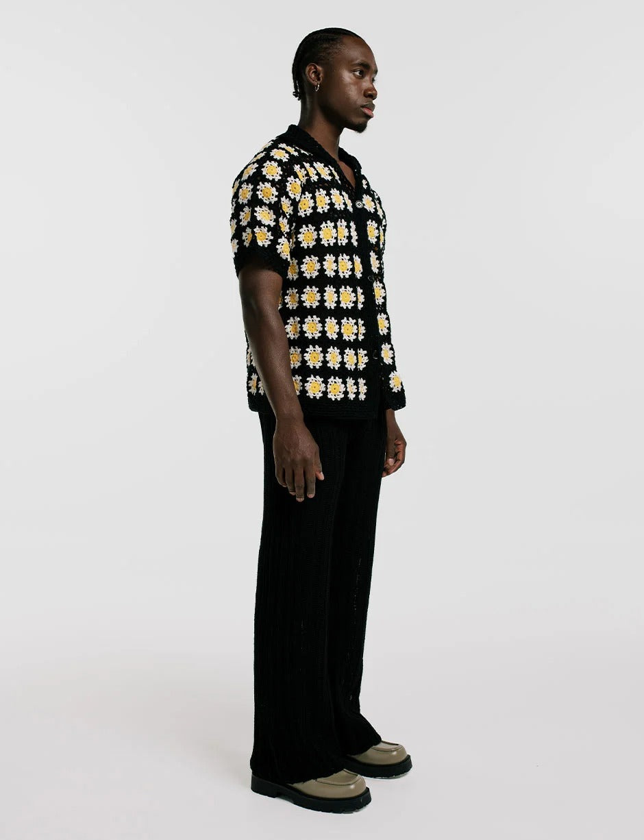 Guayabera Flores Crochet Hombre