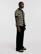 Guayabera Flores Crochet Hombre