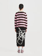 Polo Rayas Combinado Rosado Café Mujer