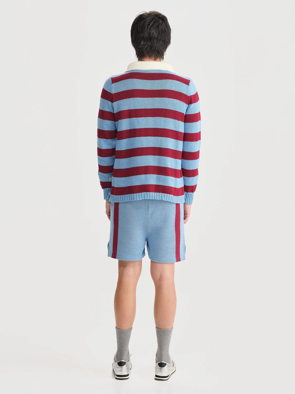 Polo Rayas Combinado Rojo Azul Hombre