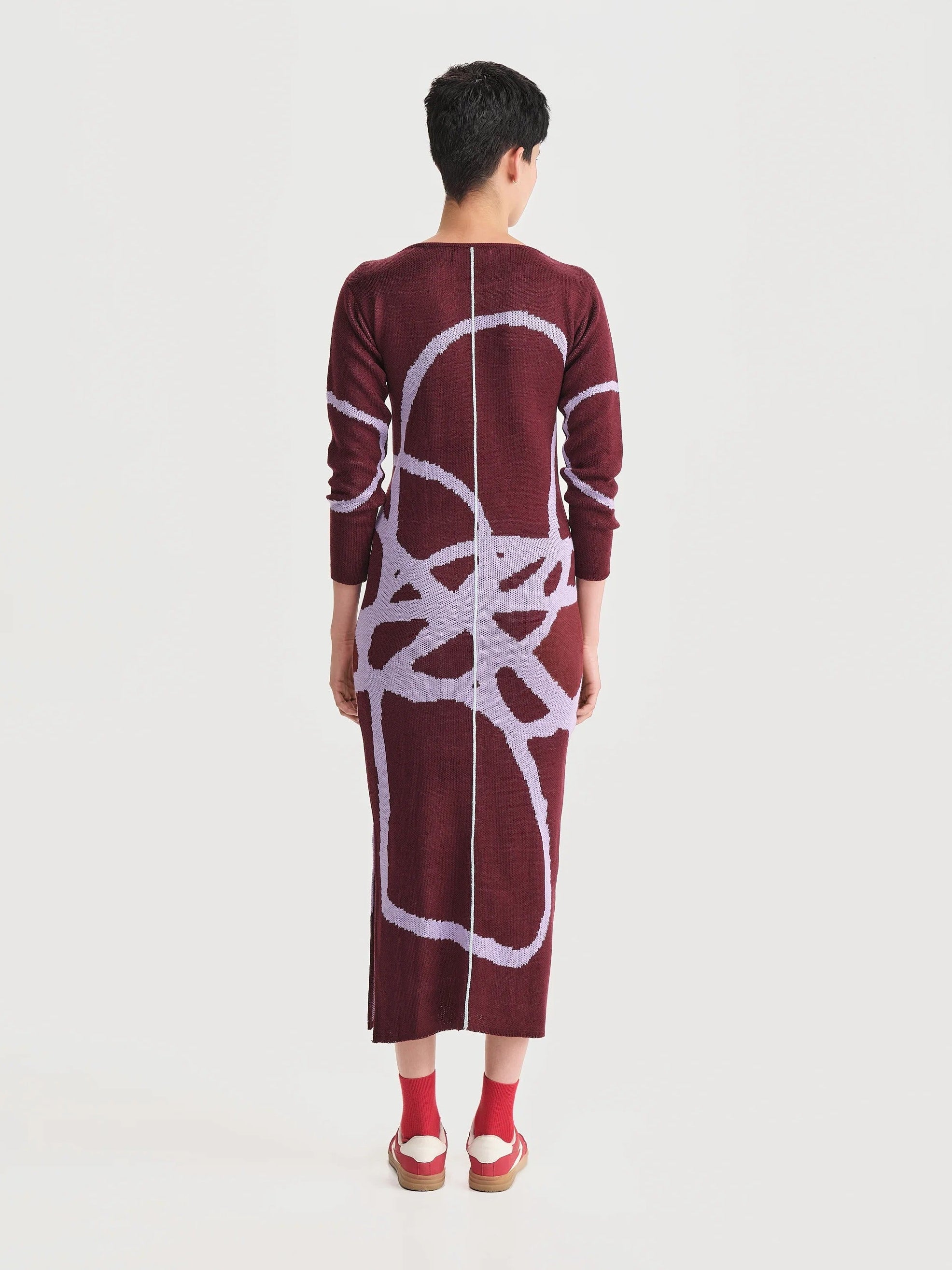 Vestido Largo Nudo Vinotinto