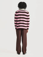 Polo Rayas Combinado Rosado Café Hombre