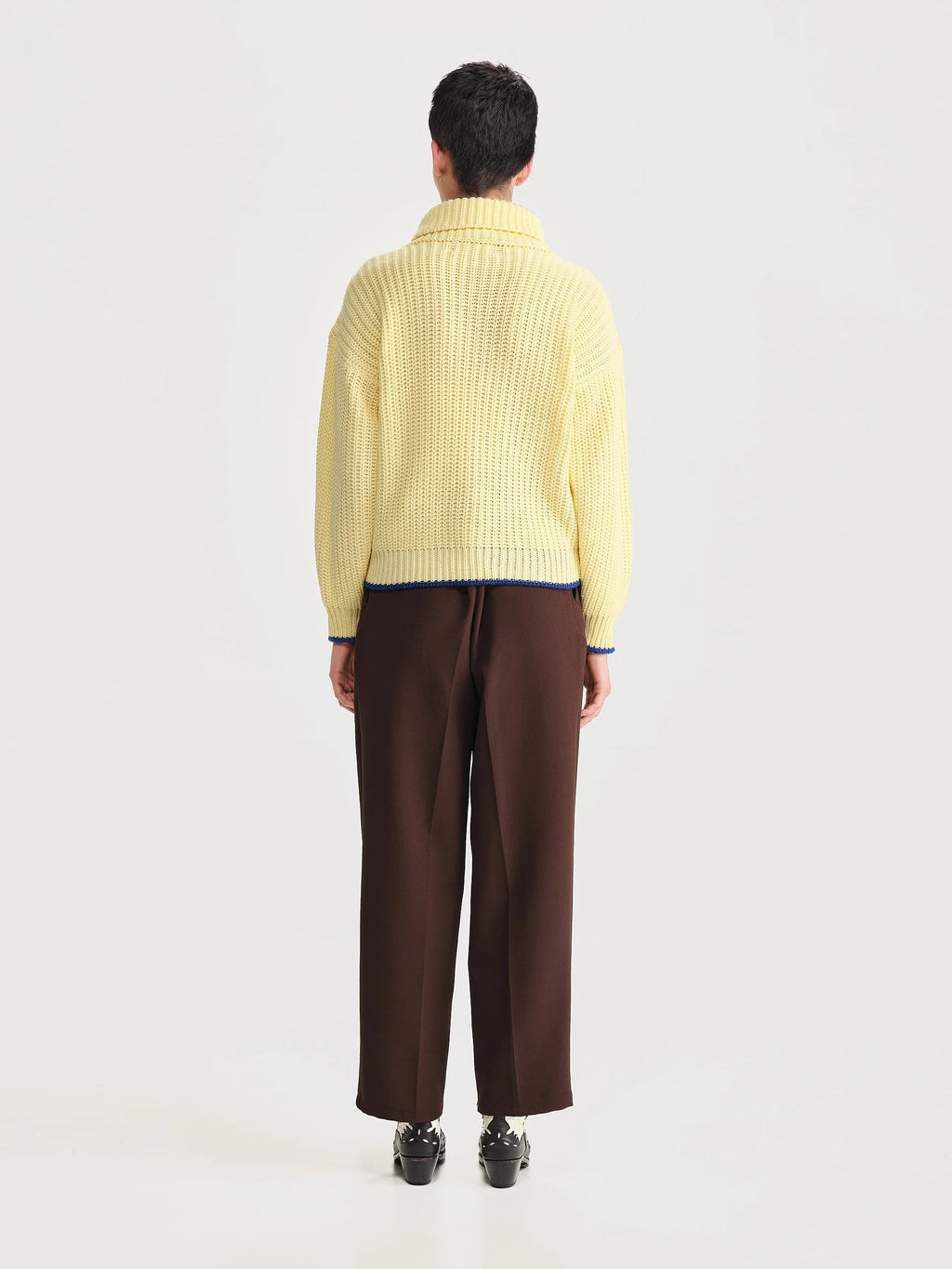 Saco Cuello Tortuga Inglés Amarillo/azul Mujer