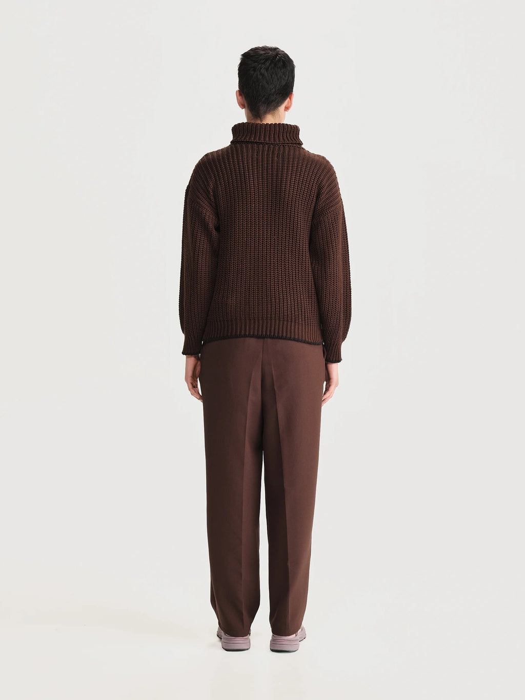 Saco Cuello Tortuga Ingles Marron Mujer