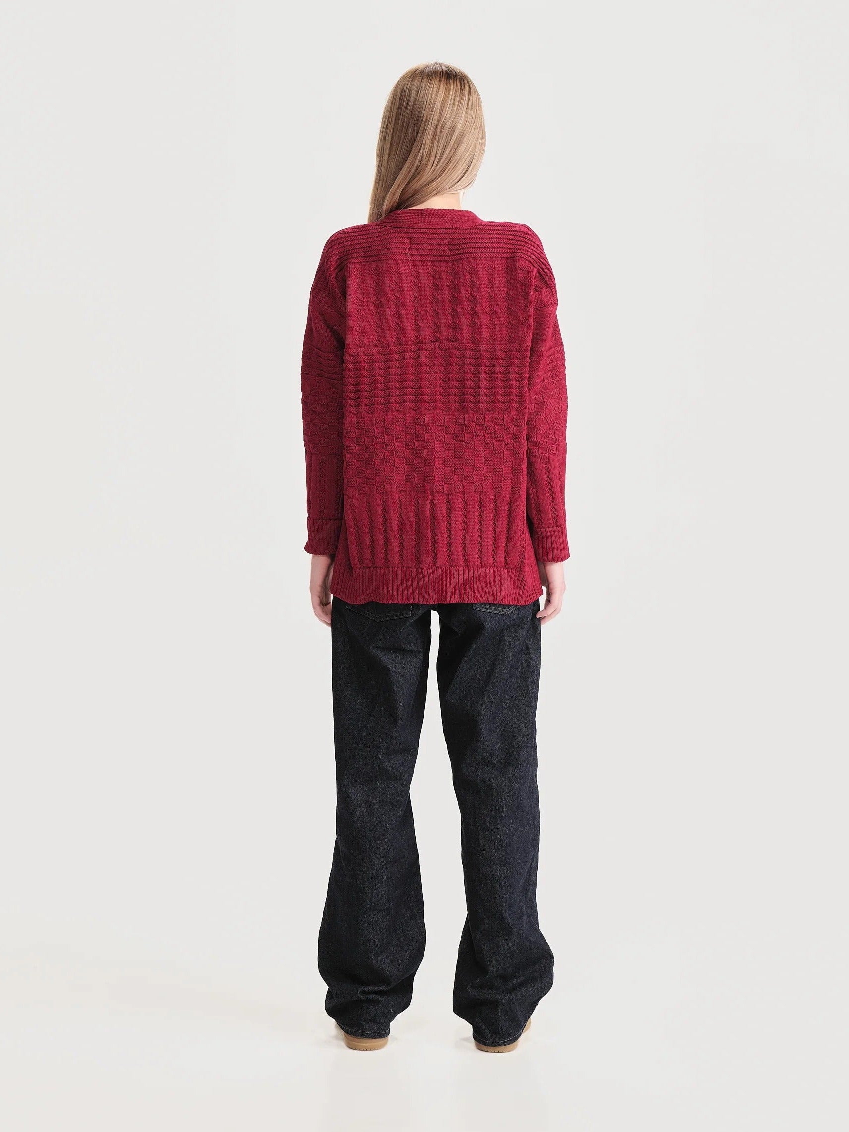 Cardigan Archivo Rojo Mujer