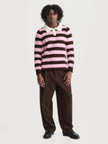 Polo Rayas Combinado Rosado Café Hombre