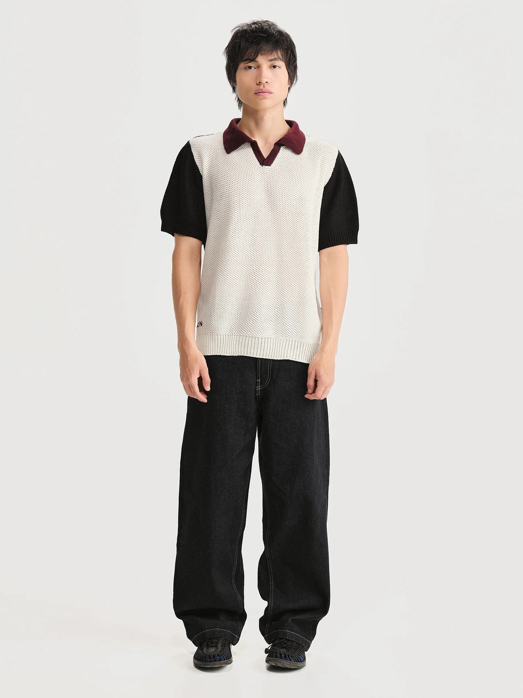 Camiseta Polo Boliche Blanco Hombre