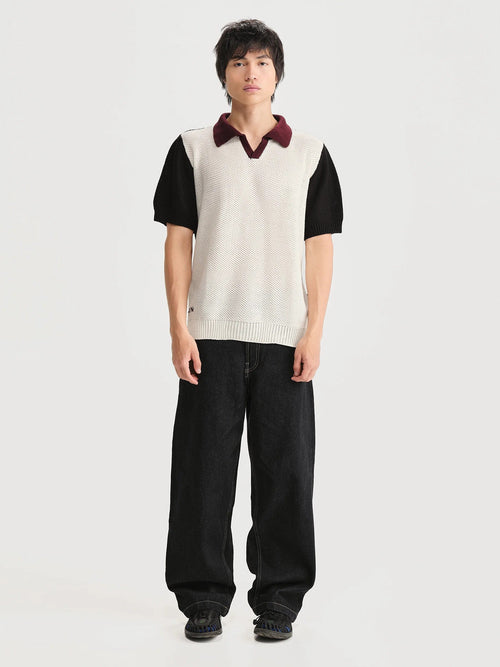 Camiseta Polo Boliche Blanco Hombre