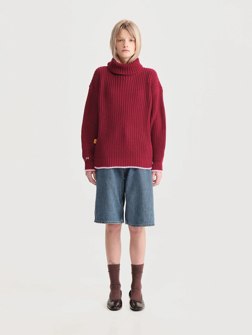 Saco Cuello Tortuga Inglés Rojo/rosado Mujer