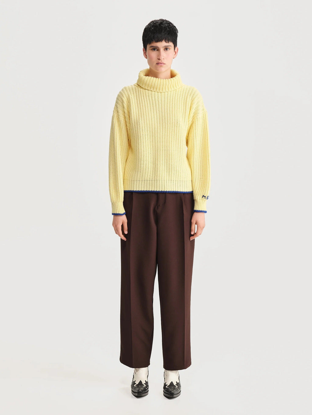 Saco Cuello Tortuga Inglés Amarillo/azul Mujer