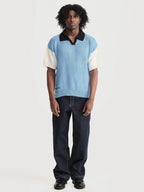 Camiseta Polo Boliche Azul Hombre