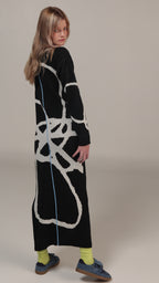 Vestido Largo Nudo Negro