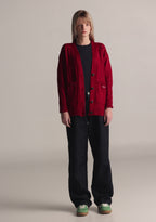 Cardigan Archivo Rojo Mujer